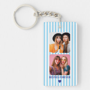 Personalised Couple Photo Boyfriend Besties Stripe Key Ring