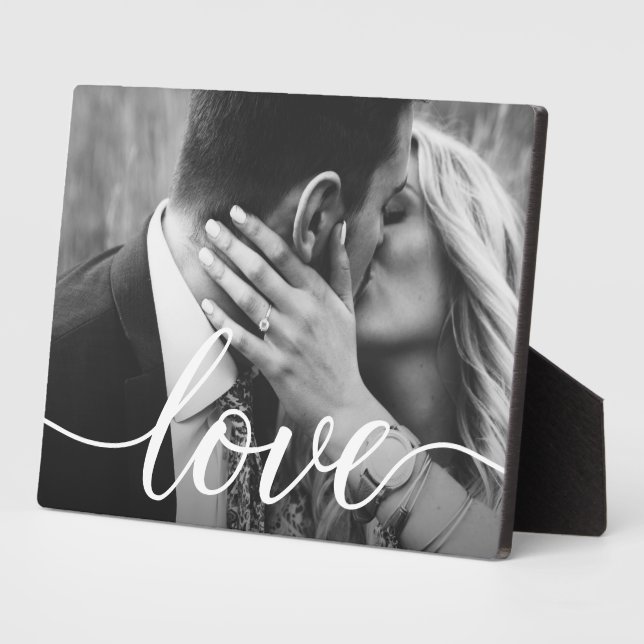 Personalised Couple Photo handlettering Love Plaque (Side)