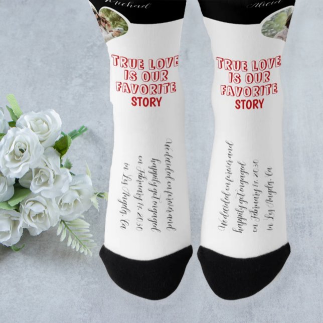 Personalised couple photo love heart engagement  socks (Creator Uploaded)