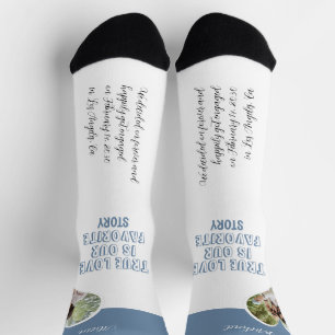 Personalised couple photo love heart engagement socks