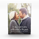 Personalised Couple Photo Newlywed Names Date<br><div class="desc">Every couple has a unique story about where it all began. This photo block with white text can be customised to any couple,  with their names,  the date of their anniversary (first date,  wedding,  engagement,  etc),  as well as a picture of the happy couple. A truly unique keepsake!</div>