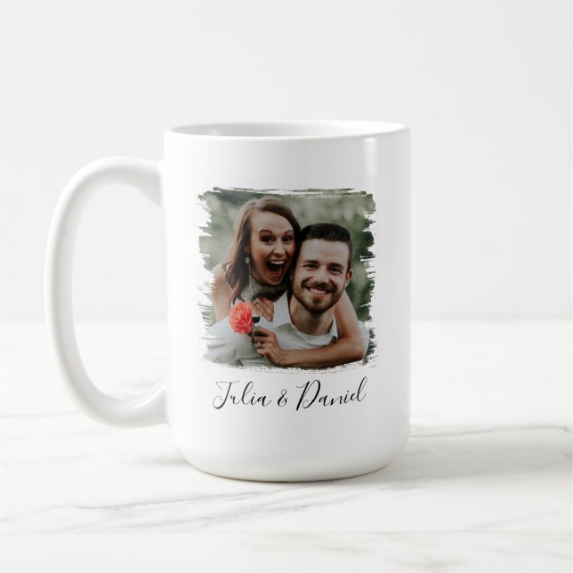 Personalised Couple Photo Valentine's Day 15 oz Coffee Mug (Left)