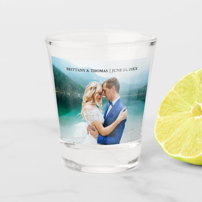 Personalised Couple Photo Wedding Shot Glass (Front)