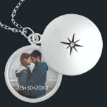 Personalised Couple photo with date Locket Necklace<br><div class="desc">This keepsake locket allows you to personalise it with a photo and with a date. To change the font style use the customise further tool,  let me know if you need assistance. A wonderful anniversary gift.</div>