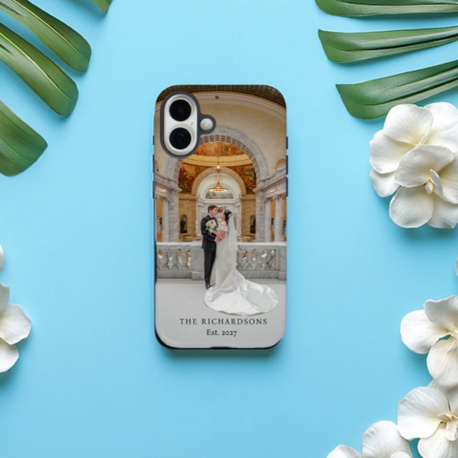 Personalised Couple Photo with Name & Year Wedding Case-Mate iPhone Case (Creator Uploaded)