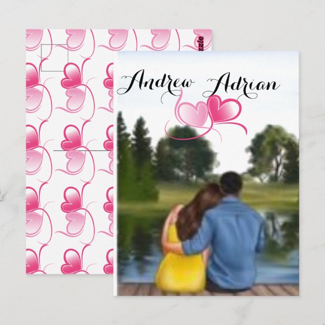 Personalised couple Valentine's day 2024 Postcard (Front/Back)