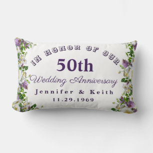 Personalised Couples 50th Wedding Anniversary Lumbar Cushion