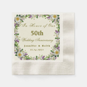 Personalised Couples 50th Wedding Anniversary Napkin