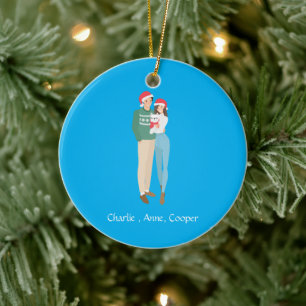 Personalised couples christmas ornament custom