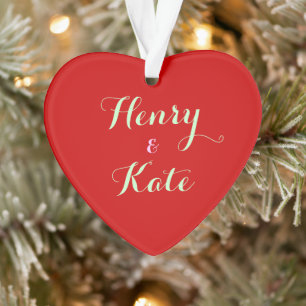 Personalised Couples Heart Ornament Acrylic