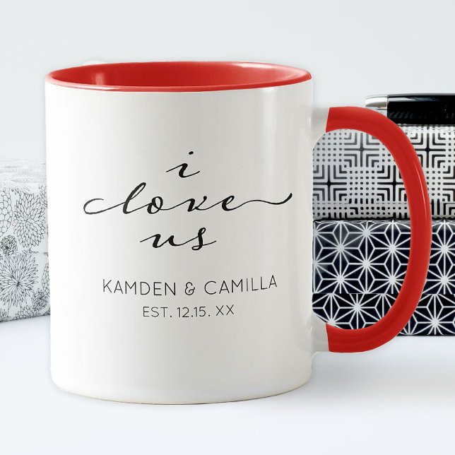 Personalised Couples I Love Us Valentines Day  Mug (I love us couples Valentine's Day mug. Personalize it with your names)