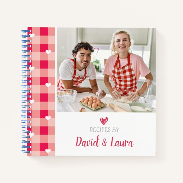Personalised Couple's Memory Cookbook (Add Photo) Notebook (Front)
