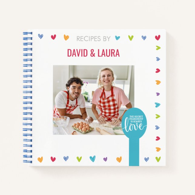 Personalised Couple's Memory Cookbook (Add Photo)  Notebook (Front)