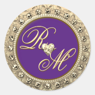 Personalised Couples Monogram Gold Seal