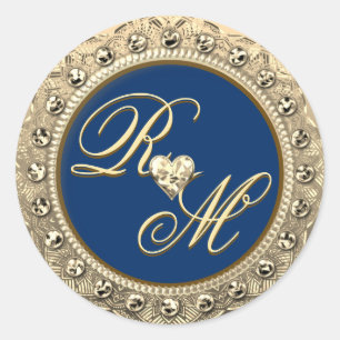 Personalised Couples Monogram Gold Seal
