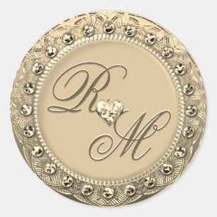 Personalised Couples Monogram Gold Seal