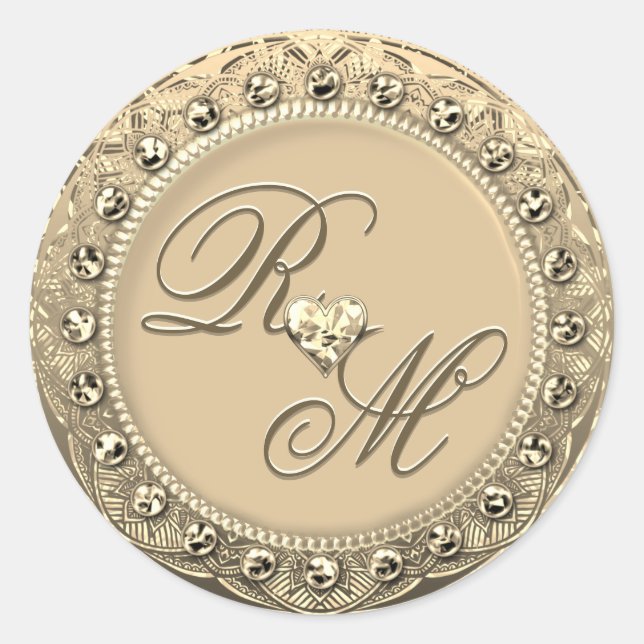 Personalised Couples Monogram Gold Seal (Front)