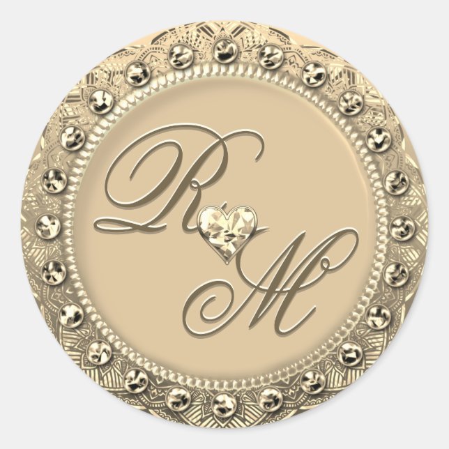Personalised Couples Monogram Gold Seal (Front)