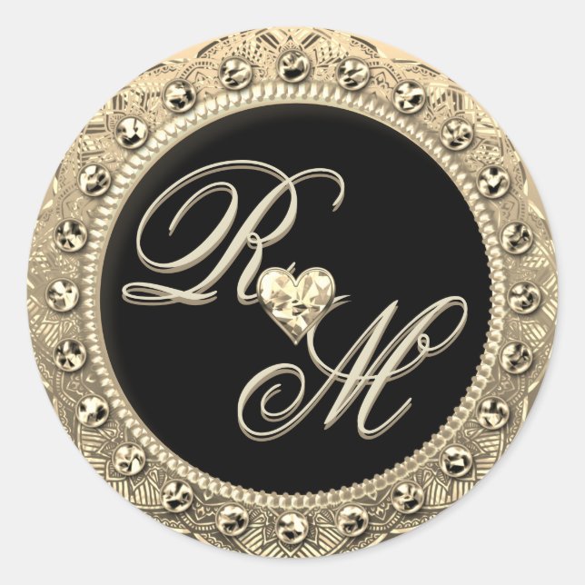 Personalised Couples Monogram Gold Seal (Front)