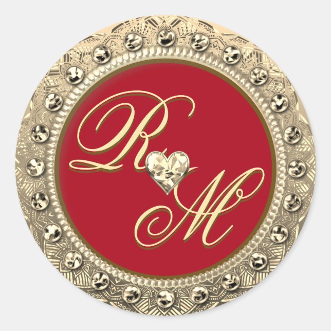 Personalised Couples Monogram Gold Seal (Front)