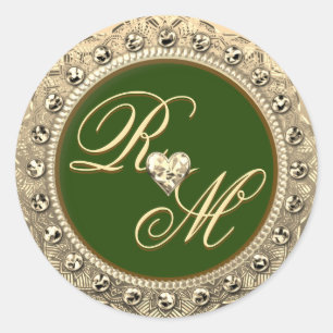 Personalised Couples Monogram Gold Seal