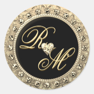 Personalised Couples Monogram Gold Seal