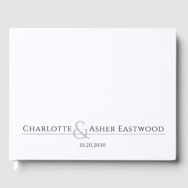 Personalised Couples Name Monogram Guest Book (Front)