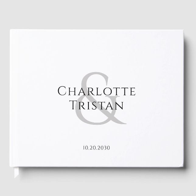 Personalised Couples Name Monogram Wedding Guest Book (Front)