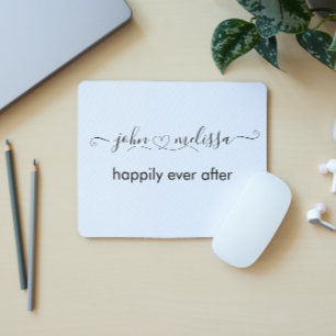 Personalised Couples Names Heart  Mouse Mat