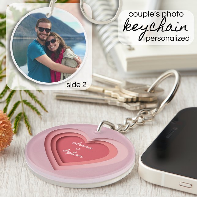 Personalised Couple's Names Photo Key Ring (Creator Uploaded)