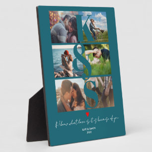 Personalised Couples Photo Love Monogrammed Plaque