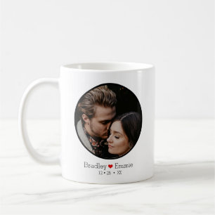 Personalised Couples Photo Name and Date Coffee Mug