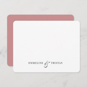Personalised Couples Stationery Deep Rose Pink Card