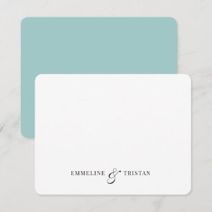 Personalised Couples Stationery Light Blue Green Card