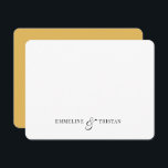 Personalised Couples Stationery Mustard Card<br><div class="desc">Personalised mustard colour stationery notecards for couples,  with their names joined by an elegant ampersand. A lovely gift for newlyweds. The rounded corners add a touch of elegance.</div>
