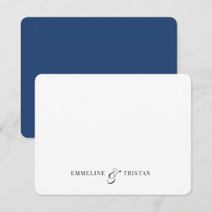 Personalised Couples Stationery Navy Blue Card