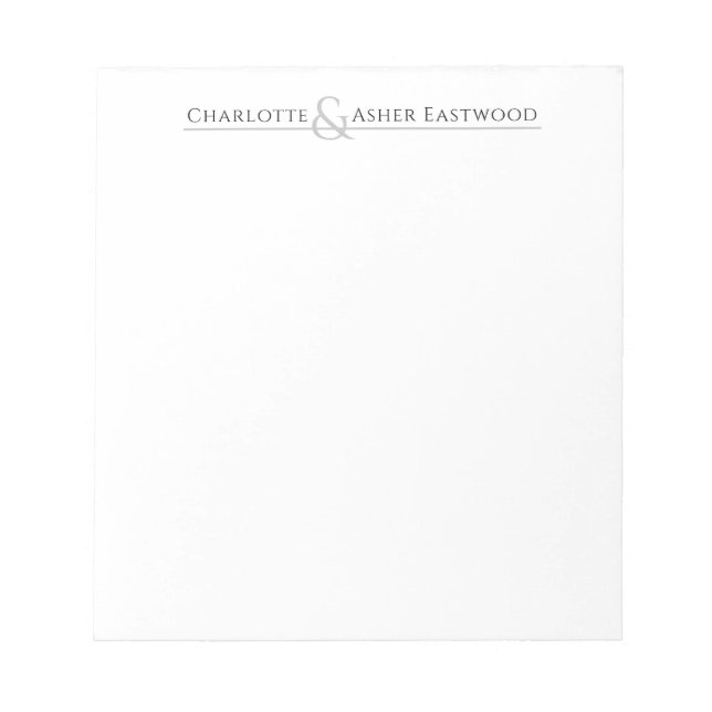Personalised Couples Stationery Notepad (Front)