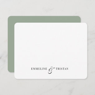 Personalised Couples Stationery Sage Green Card