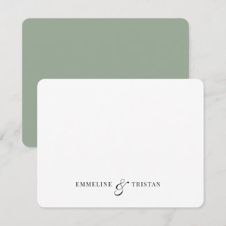 Personalised Couples Stationery Sage Green Card