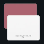 Personalised Couples Stationery Terracotta Card<br><div class="desc">Personalised stationery notecards for couples,  with their names joined by an elegant ampersand. A lovely gift for newlyweds. The rounded corners add a touch of elegance. terracotta on the back.</div>