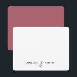 Personalised Couples Stationery Terracotta Card<br><div class="desc">Personalised stationery notecards for couples,  with their names joined by an elegant ampersand. A lovely gift for newlyweds. The rounded corners add a touch of elegance. terracotta on the back.</div>