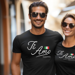 Personalised couple's Ti Amo Script T-Shirt