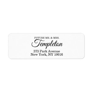 Personalised Couples Wedding Return Address Label
