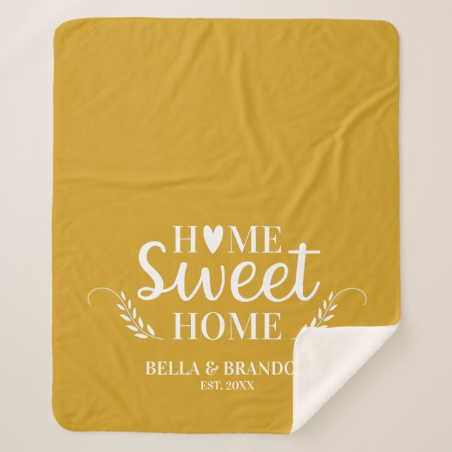 Personalised Couples Wedding Sherpa Blanket (Front)