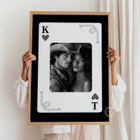 Personalised Couples Western Playing Card Black