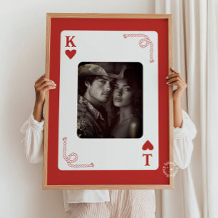Personalised Couples Western Playing Card Gift Poster
