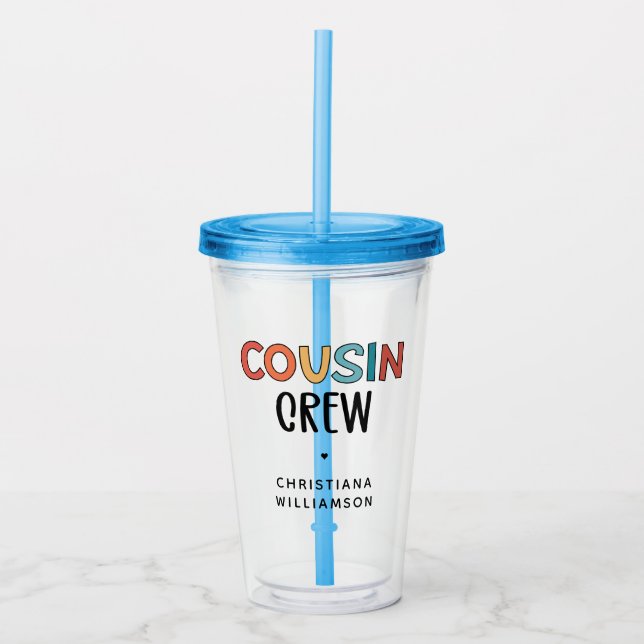 Personalised Cousin Crew Matching Cousins Gift Acrylic Tumbler (Front)