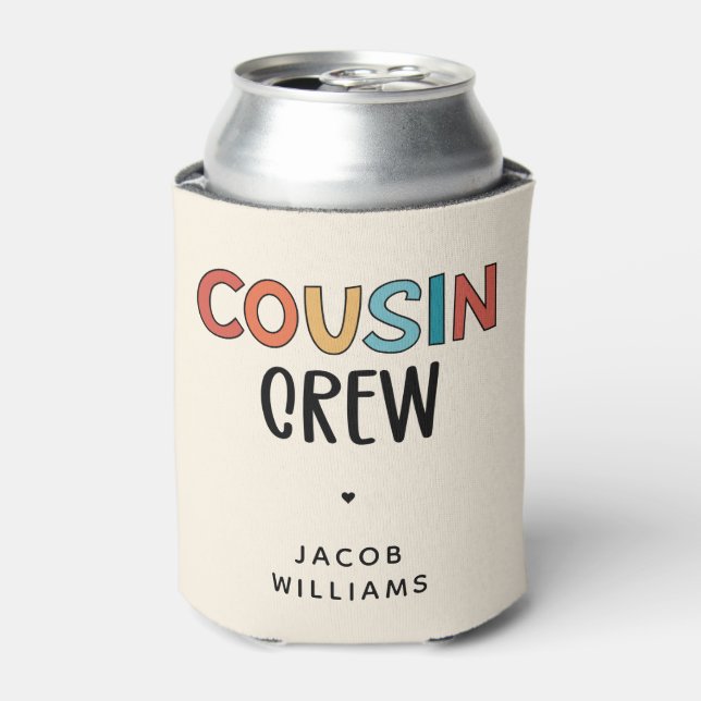 Personalised Cousin Crew Matching Cousins Gift  Can Cooler (Can Front)