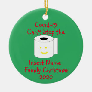 Personalised Covid-19 Can't Stop Christmas Ceramic Tree Decoration