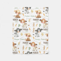 Personalised Cow Baby Blanket | 30x40 Fleece